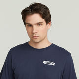 G-STAR Outlet Camiseta Old Skool Slim Azul oscuro
