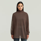 G-STAR Outlet Jersey Sheer Loose Turtle Knitted Marrón