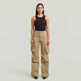 G-STAR Outlet High Waist Cargo Pants Beige