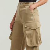G-STAR Outlet High Waist Cargo Pants Beige