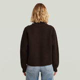 G-STAR Outlet Suéter Cable Double Collar Marrón