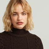 G-STAR Outlet Suéter Cable Double Collar Marrón