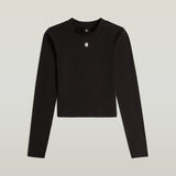 G-STAR Outlet Cropped Mock Slim Top Black
