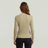 G-STAR Outlet Camiseta Deep V Henley Slim Verde