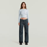 G-STAR Outlet Top Cropped Mock Slim Azul claro