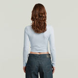 G-STAR Outlet Top Cropped Mock Slim Azul claro