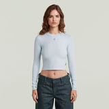 G-STAR Outlet Top Cropped Mock Slim Azul claro