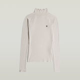 G-STAR Outlet Logo Slim Rib Mock Beige