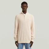 G-STAR Outlet Pullover Half Zip Knit White