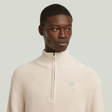 G-STAR Outlet Pullover Half Zip Knit White