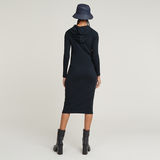 G-STAR Outlet Half Zip Hooded Slim Dress Dark blue