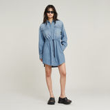 G-STAR Outlet Vestido Relaxed Drawcord Denim Azul claro