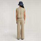 G-STAR Outlet Double Layer Wide Leg Jumpsuit Beige