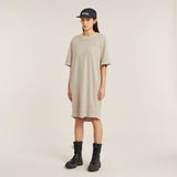 G-STAR Outlet Vestido camiseta Overdyed Saddle Sleeve Loose Beige