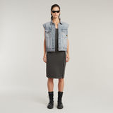 G-STAR Outlet Vestido Asymmetric Zip sobretintado Negro