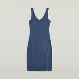 G-STAR Outlet Vestido Overdyed Asymmetrical Zip Azul intermedio