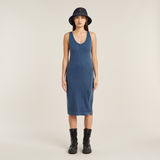 G-STAR Outlet Vestido Overdyed Asymmetrical Zip Azul intermedio