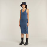 G-STAR Outlet Vestido Overdyed Asymmetrical Zip Azul intermedio