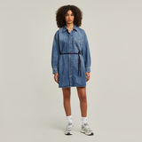 G-STAR Outlet Vestido Belted Oversized Denim Azul intermedio
