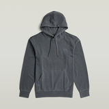 G-STAR Outlet Logo Overdyed Hooded Sweat Grey