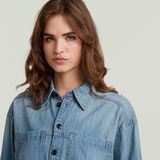 G-STAR Outlet Cropped Relaxed Shirt Medium blue