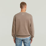 G-STAR Outlet Logo Overdyed Sweater Brown