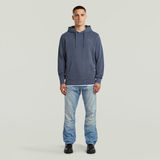 G-STAR Outlet Logo Overdyed Hooded Sweat Dark blue