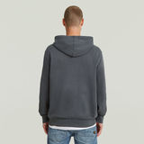 G-STAR Outlet Logo Overdyed Hooded Sweat Grey