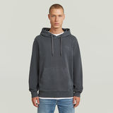 G-STAR Outlet Logo Overdyed Hooded Sweat Grey