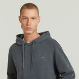 G-STAR Outlet Logo Overdyed Hooded Sweat Grey