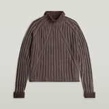 G-STAR Outlet Washed Loose Turtle Knit Pullover Brown