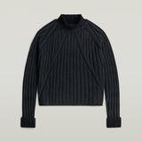 G-STAR Outlet Washed Loose Turtle Knit Black