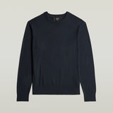 G-STAR Outlet The Floris - Suéter Correct Crew Neck Azul oscuro