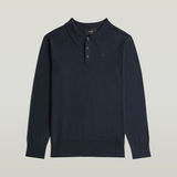 G-STAR Outlet The Willem - Polo Correct manga larga Azul oscuro