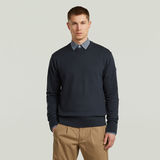 G-STAR Outlet The Floris - Suéter Correct Crew Neck Azul oscuro