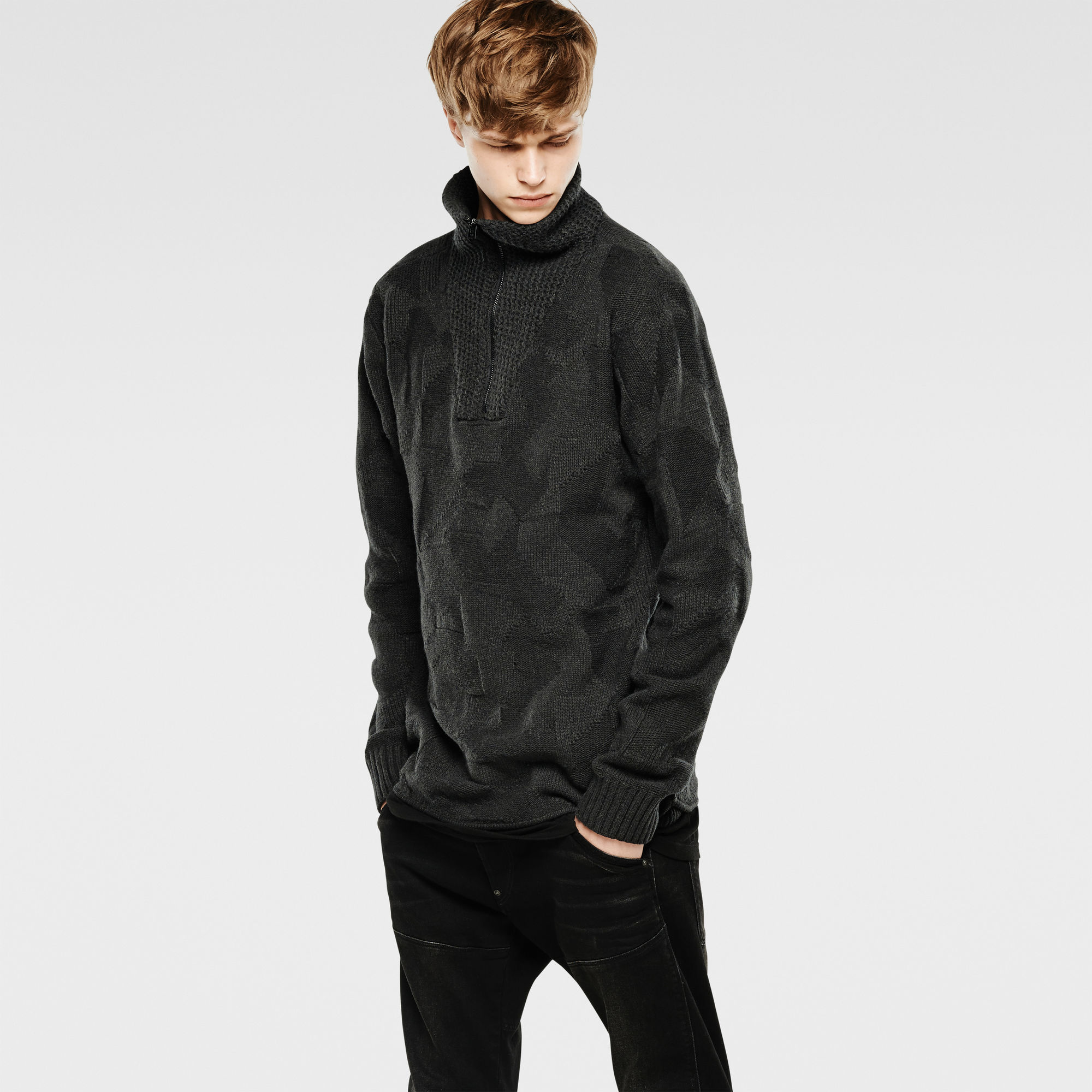 Felton Zip Turtle Knit raven GStar Sale Men GStar RAW®