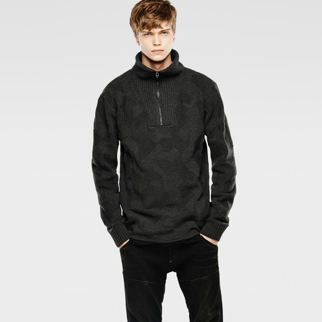 Felton Zip Turtle Knit raven GStar Sale Men GStar RAW®