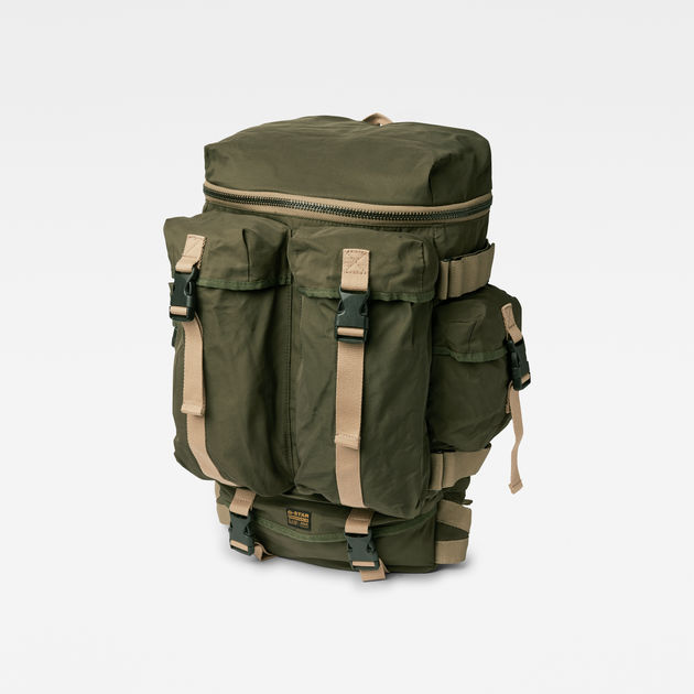 Detachable rucksack side outlet pockets