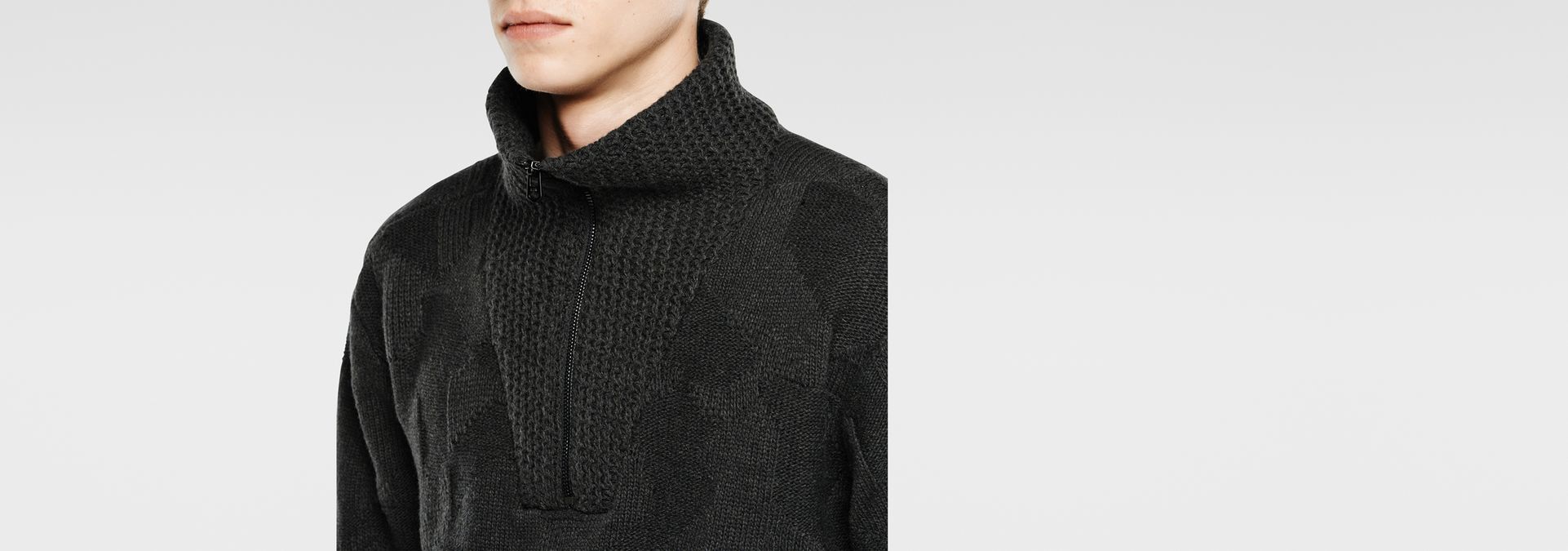 Felton Zip Turtle Knit raven GStar Sale Men GStar RAW®