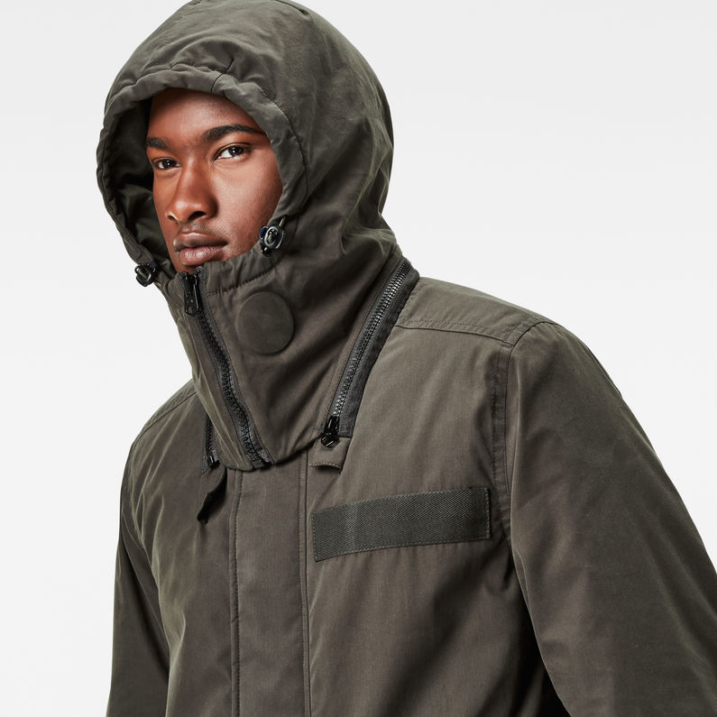 G-Star RAW® Submarine Hooded Deconstructed Parka Green detail shot