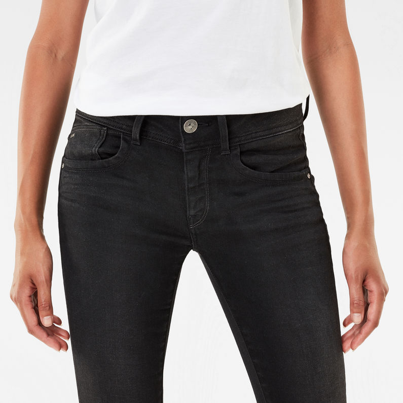 G-STAR Outlet Lynn Zip Grip Mid Waist Skinny Jeans Black