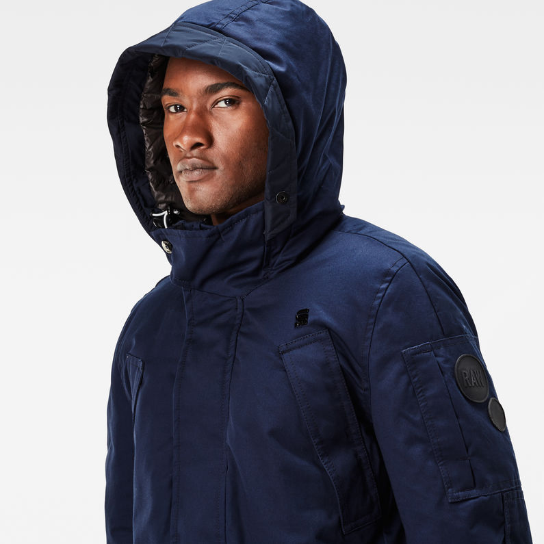 G-Star RAW® Expedic Down Hooded Jacket Dark blue detail shot
