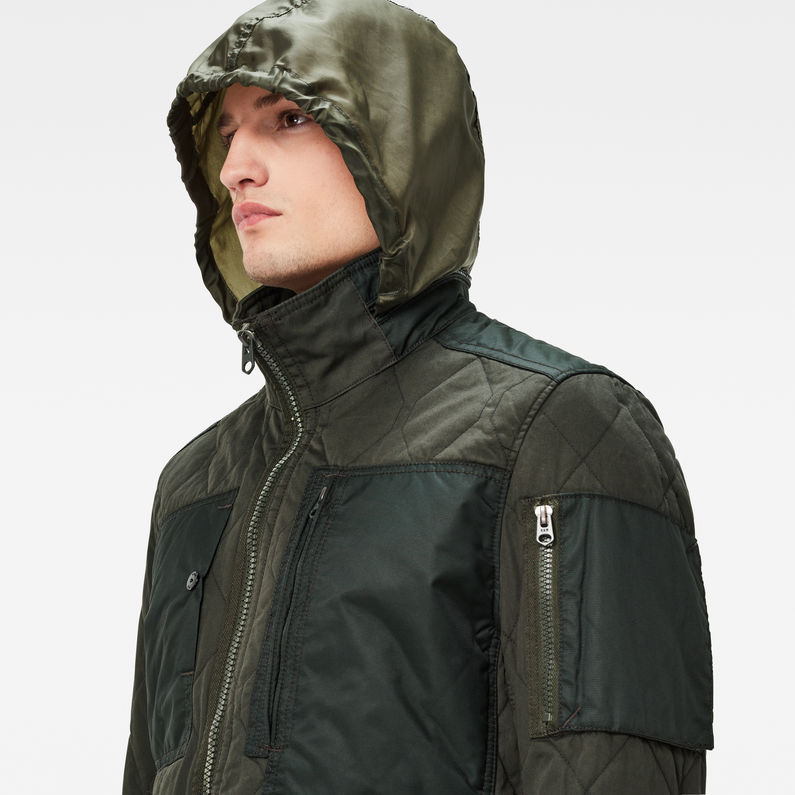 G-STAR Outlet Powel Quilted Slim Overshirt Grey detail shot