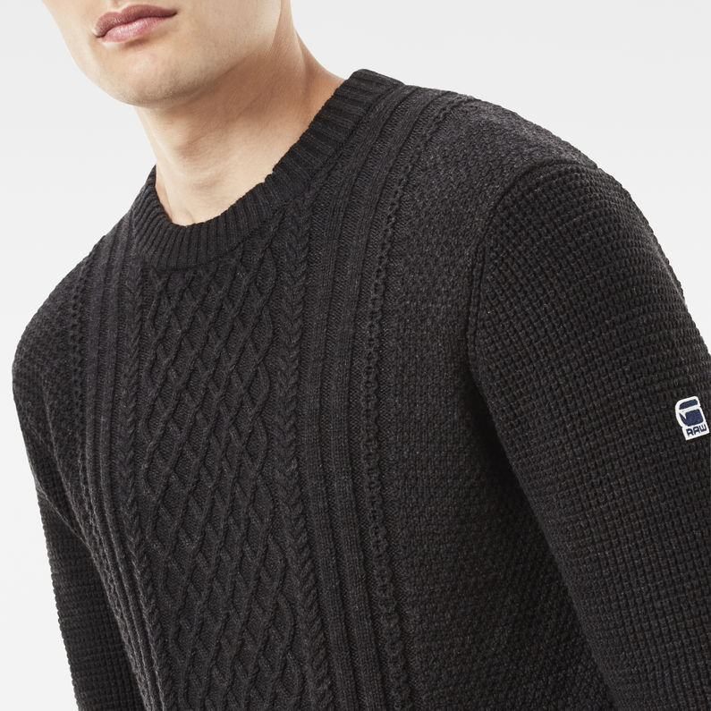 G-Star RAW® Affni Cable Knit Grey detail shot