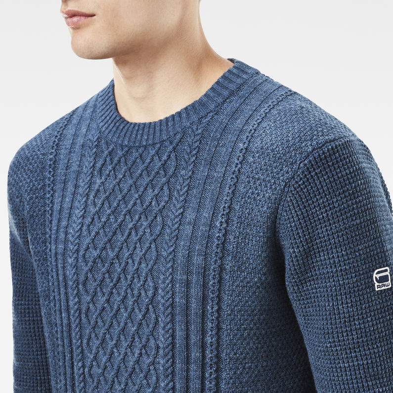 G-Star RAW® Affni Cable Knit Dark blue detail shot