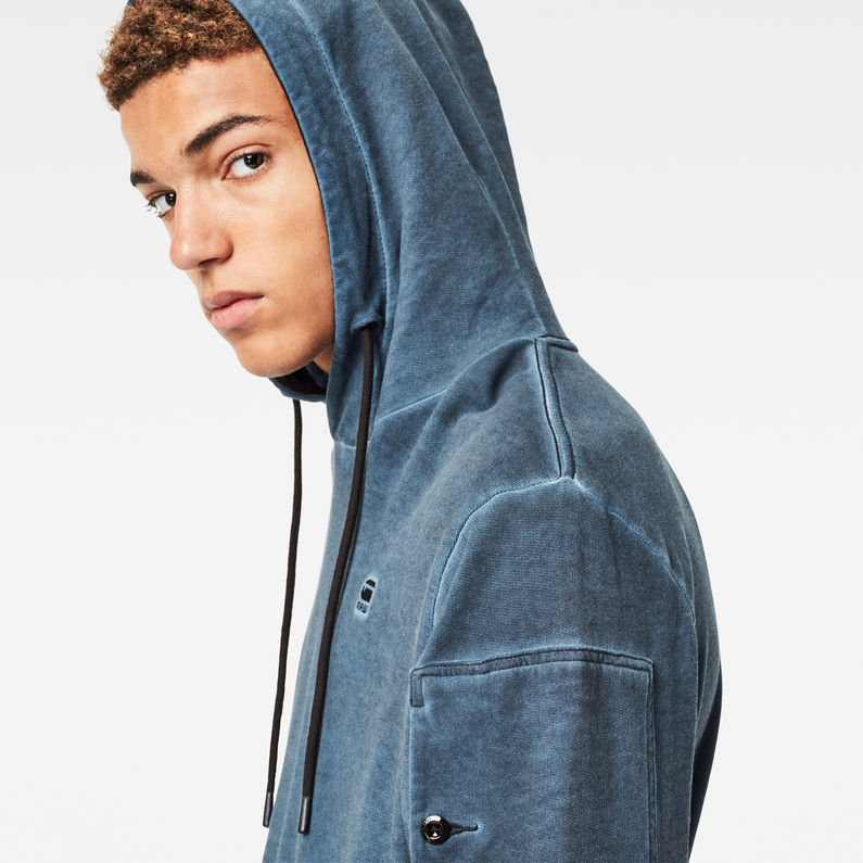 G-Star RAW® Stalt Hooded Sweater Dark blue detail shot