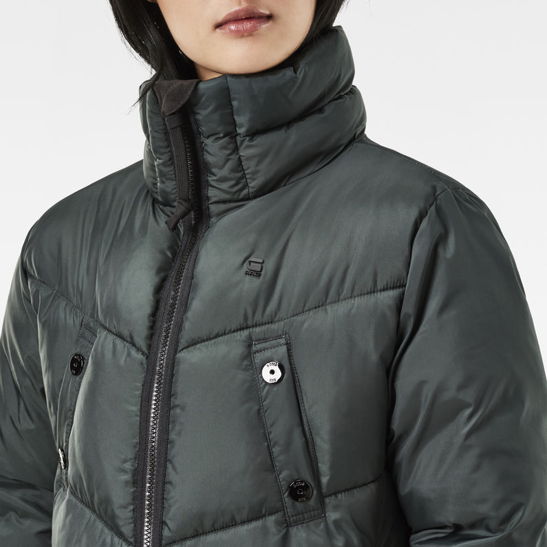 G-Star RAW® Alaska Boyfriend Long Coat Green detail shot