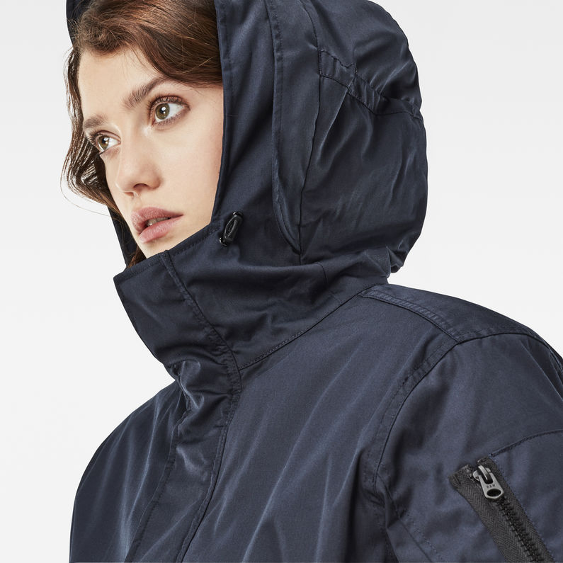 G-Star RAW® Rackam Hooded Padded Boyfriend Parka Dark blue detail shot