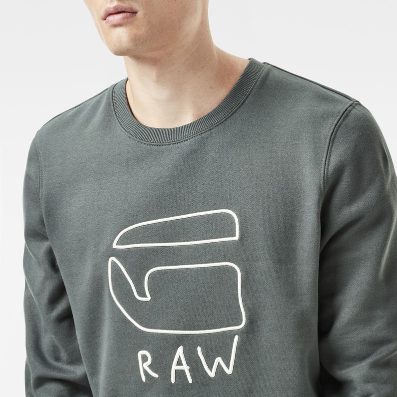 G-Star RAW® Xondo Sweater Green detail shot