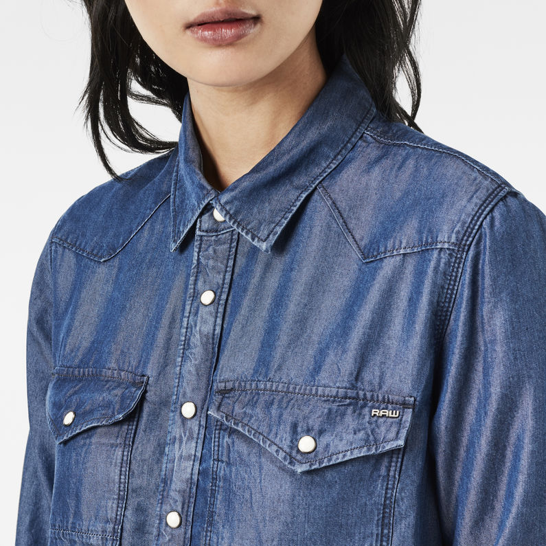G-Star RAW® Tacoma Shirt Dress Medium blue detail shot